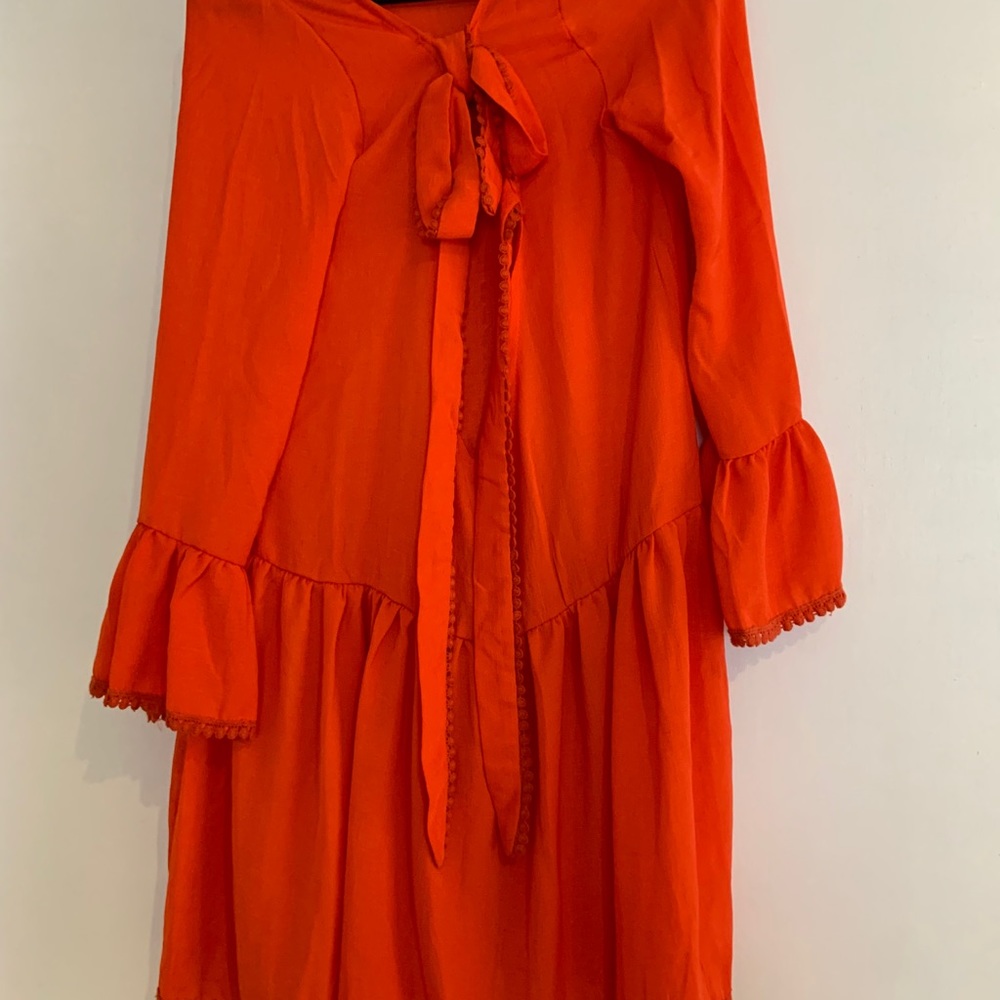 orange tie back tunic